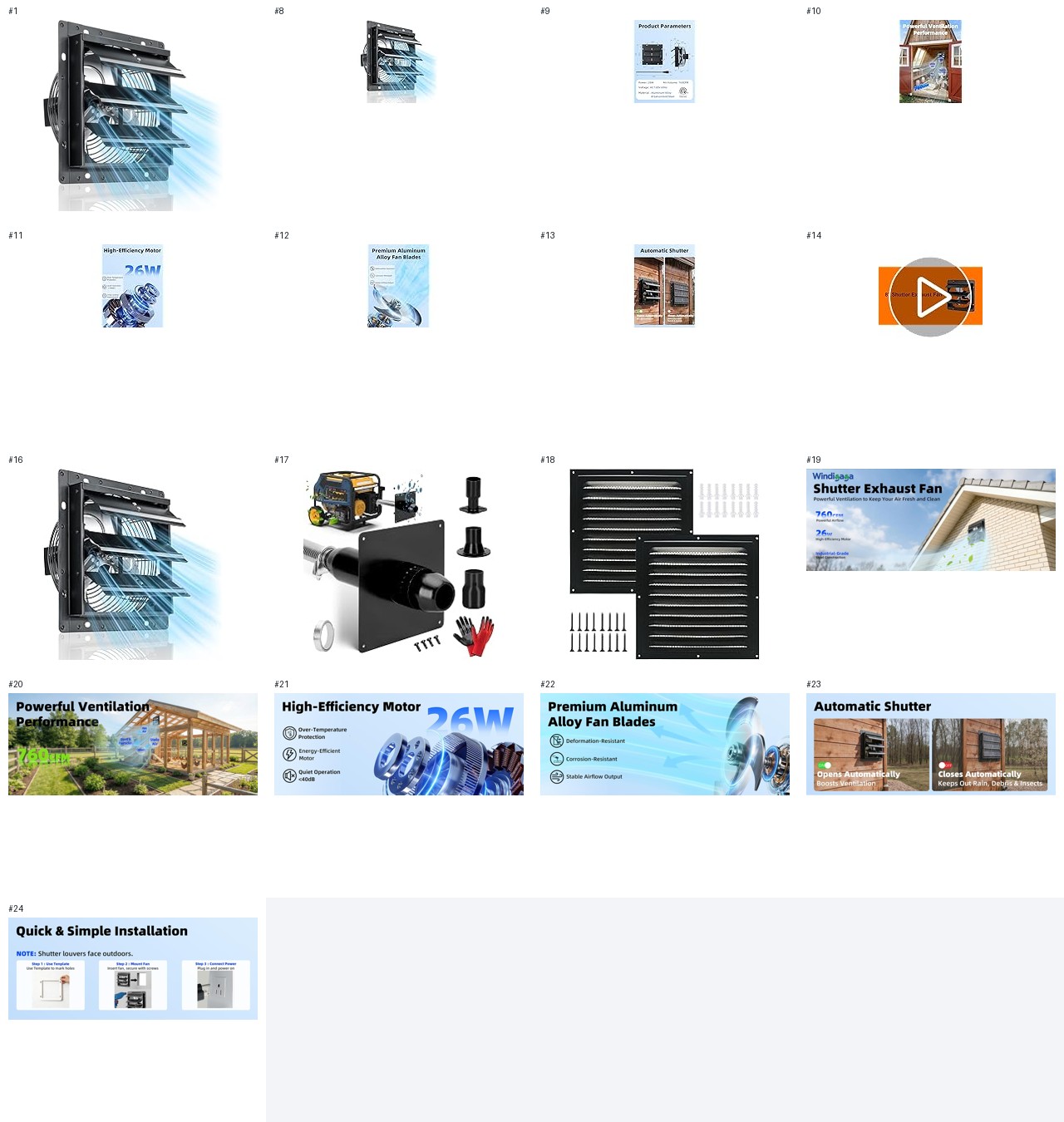 Windigaga listing image sheet